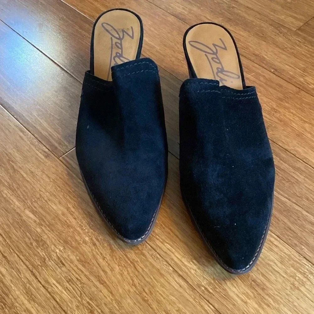 Zodiac women’s size 11 black slide on Leather pointed toe mule - great condition - Picture 2 of 7